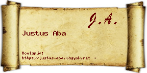 Justus Aba névjegykártya